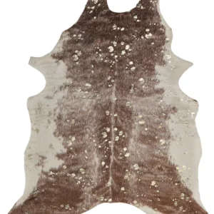 Tappeto ecopelle mucca marrone dorato 130 x 170 cm BOGONG