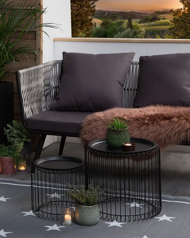 Tappeto da esterno grigio tenebroso 120 x 180 cm LATUR