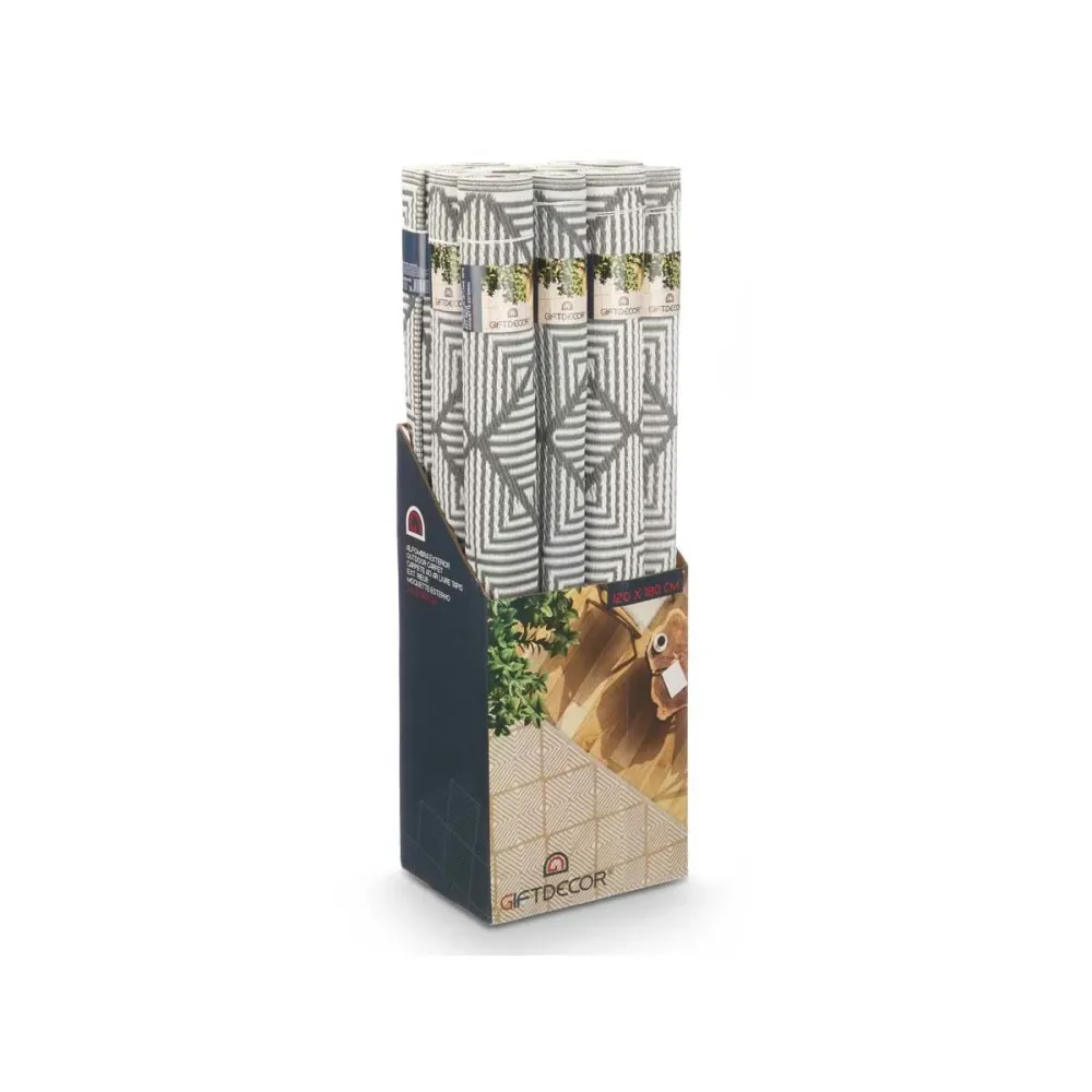 Tappeto GiftDecor EXAG-1006 Bianco Grigio polipropilene 120 x 180 cm (12 Unità)