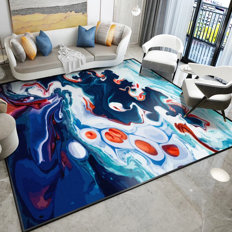 Tappeto innovativo abbagliante Tappeto con stampa astratta multicolore Tappeto antiscivolo lavabile lavatrice resistente a...