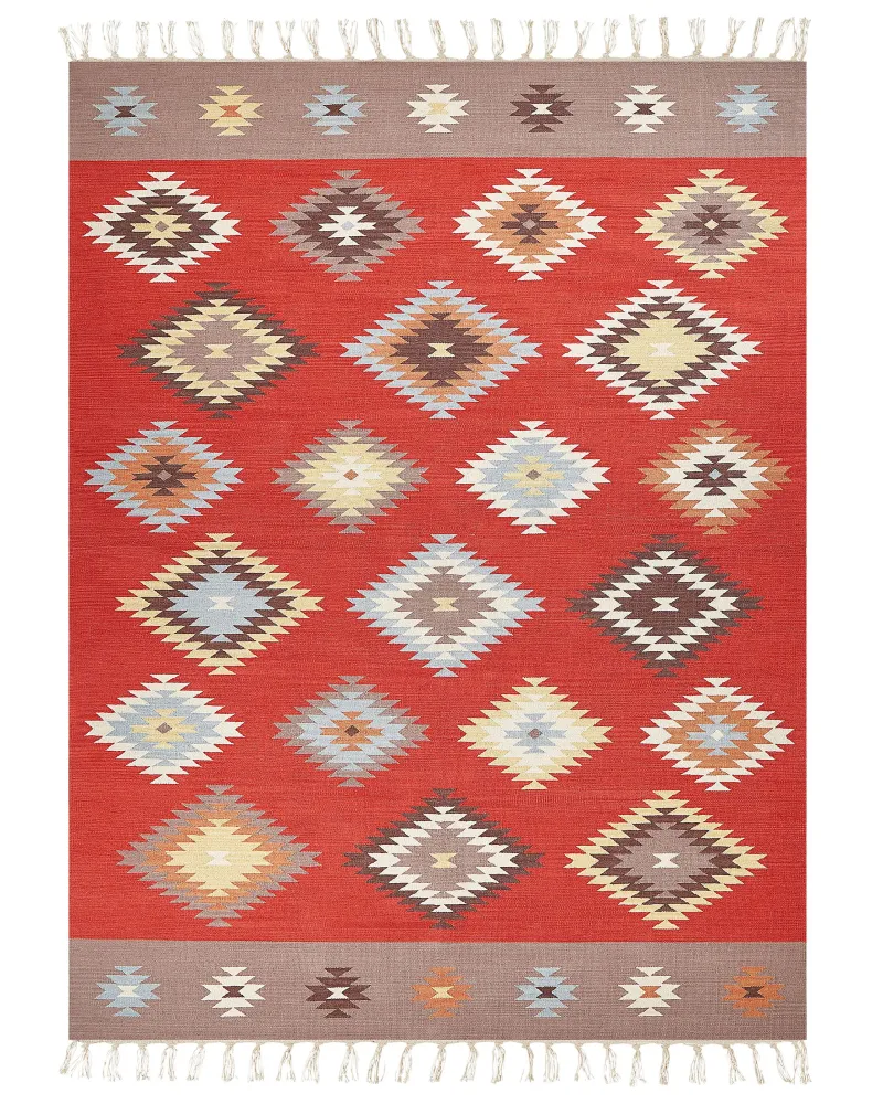 Tappeto Kilim cotone multicolore 160 x 300 cm LORUT