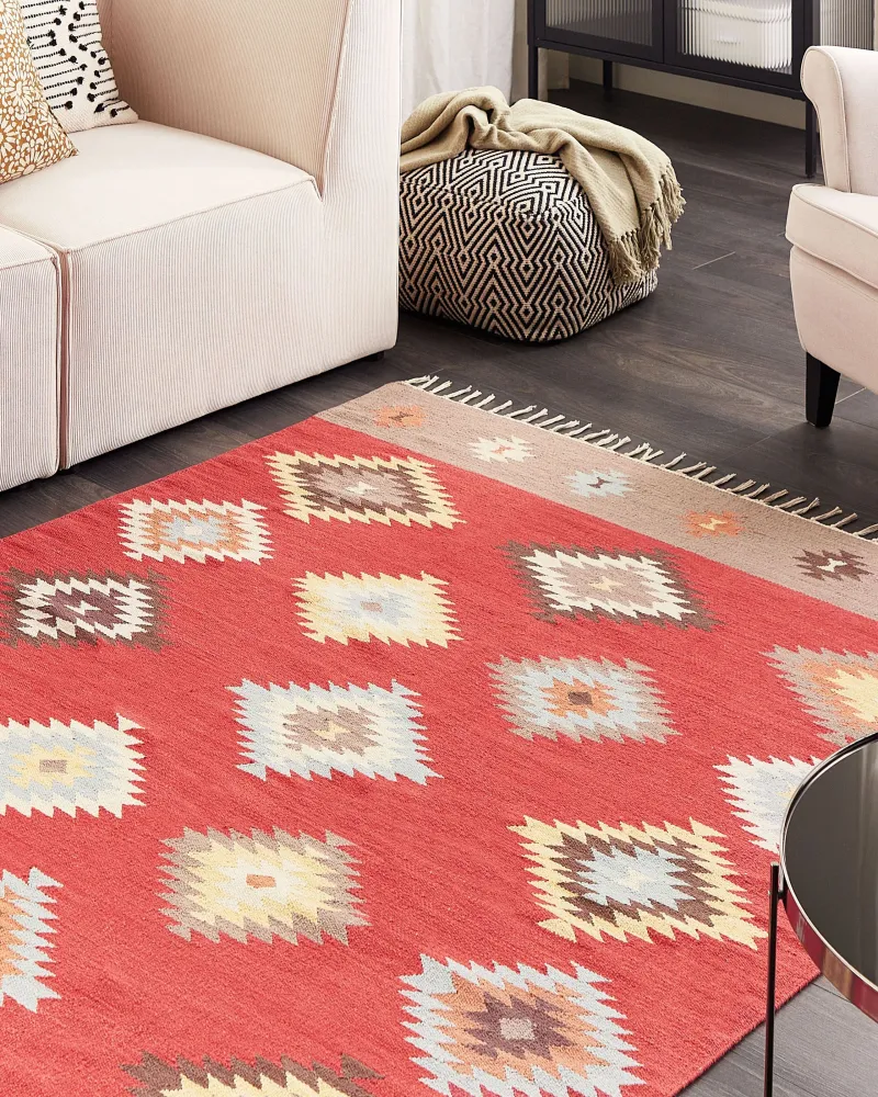 Tappeto Kilim cotone multicolore 160 x 300 cm LORUT