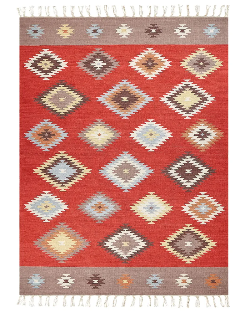 Tappeto Kilim cotone multicolore 160 x 300 cm LORUT