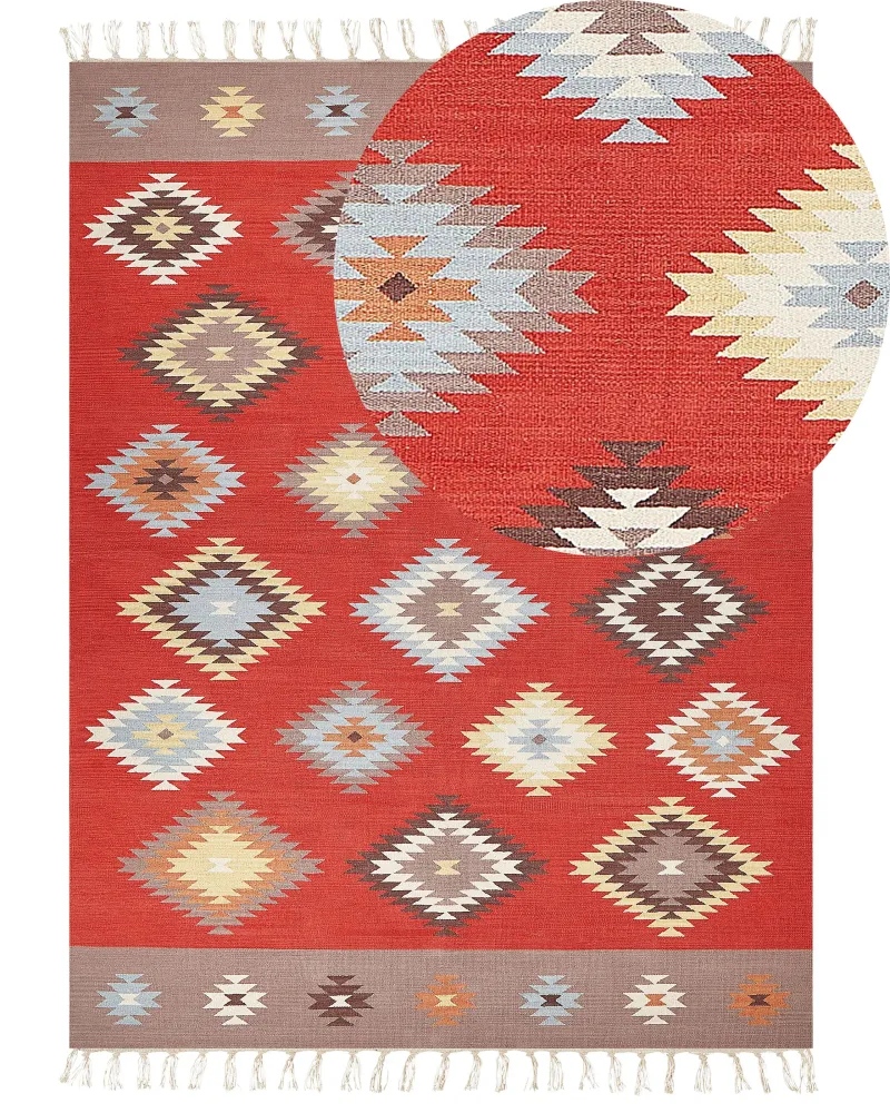 Tappeto Kilim cotone multicolore 160 x 300 cm LORUT