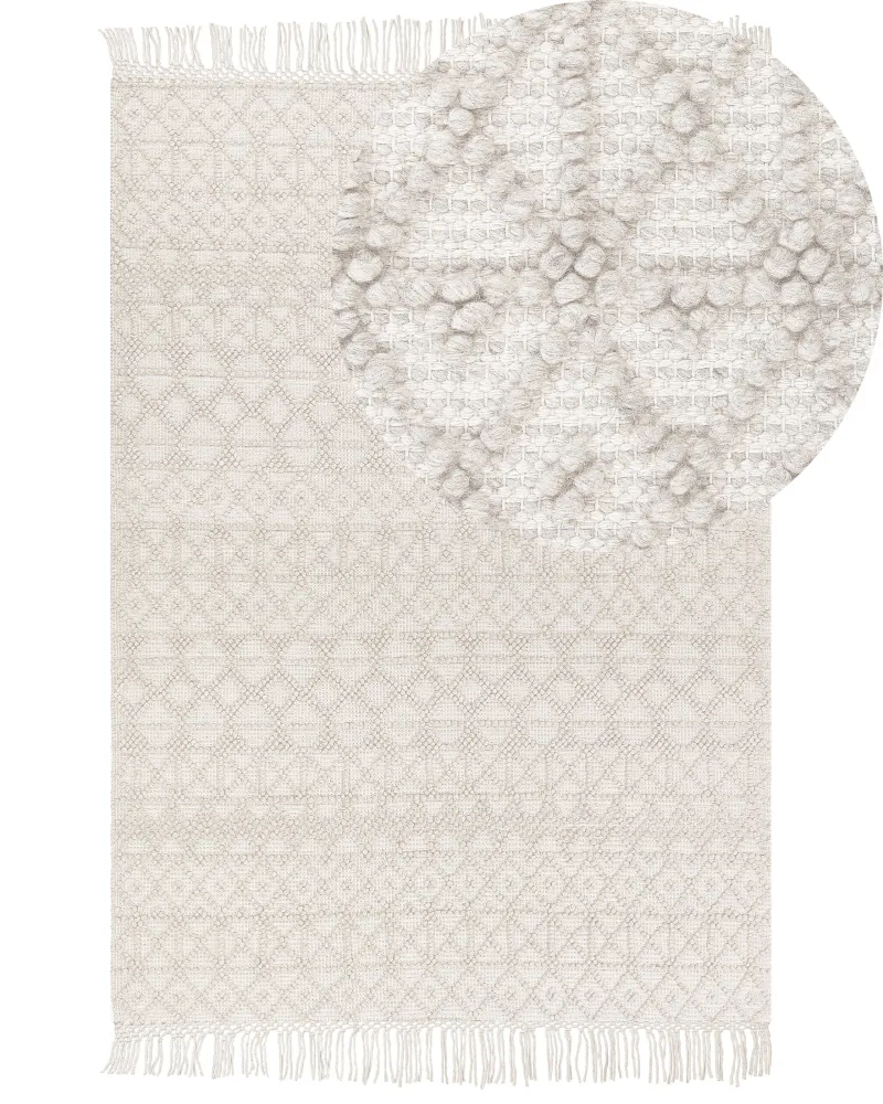 Tappeto lana beige distinto 160 x 230 cm ALUCRA