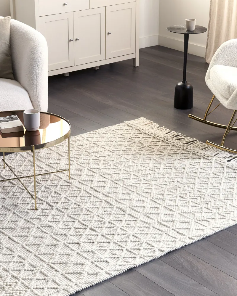 Tappeto lana beige distinto 160 x 230 cm ALUCRA