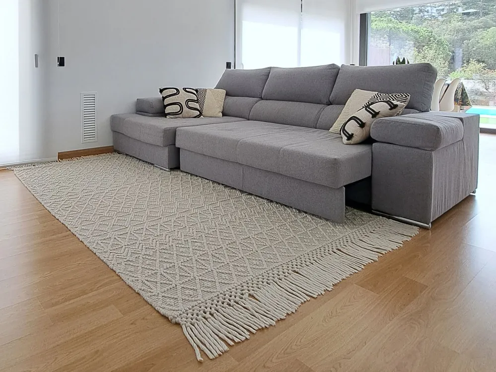 Tappeto lana beige distinto 160 x 230 cm ALUCRA