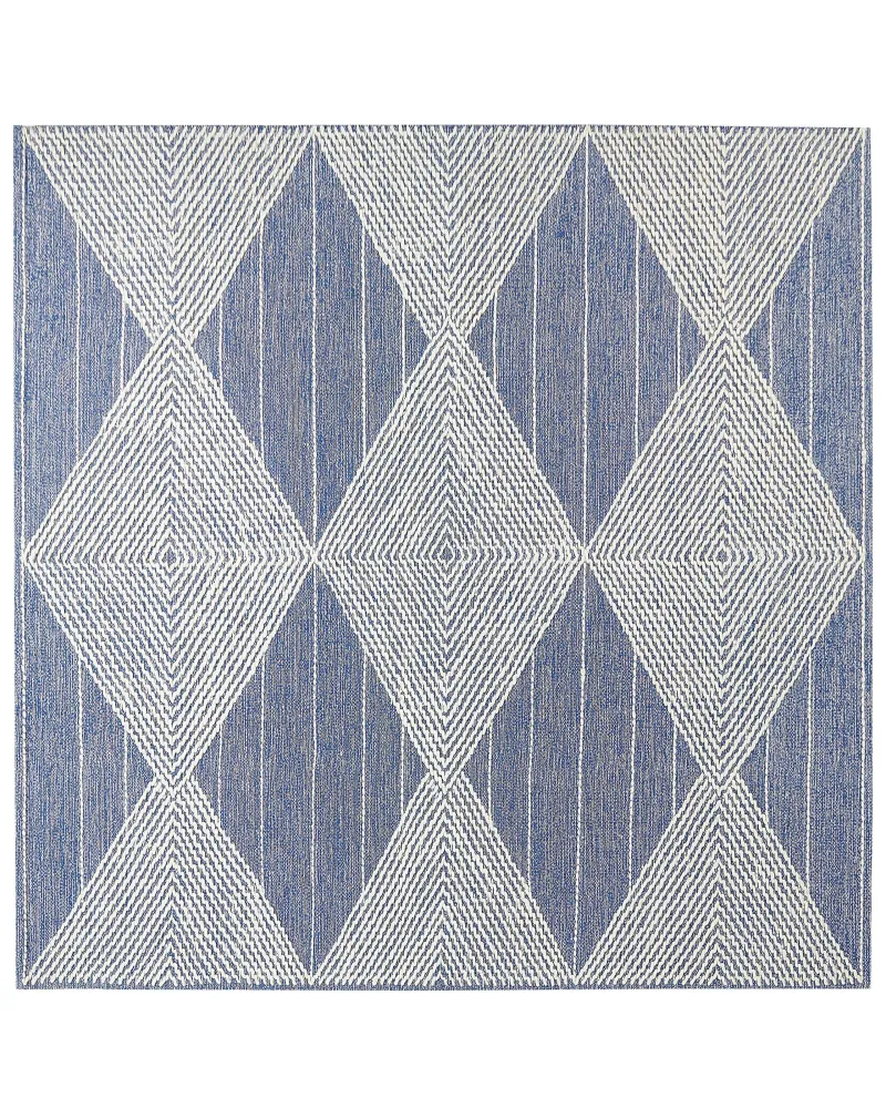Tappeto lana beige trasparente e blu 200 x 200 cm DATCA
