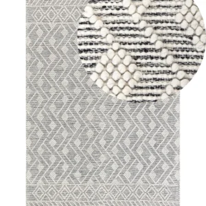 Tappeto lana bianco e nero 160 x 230 cm KAVAK
