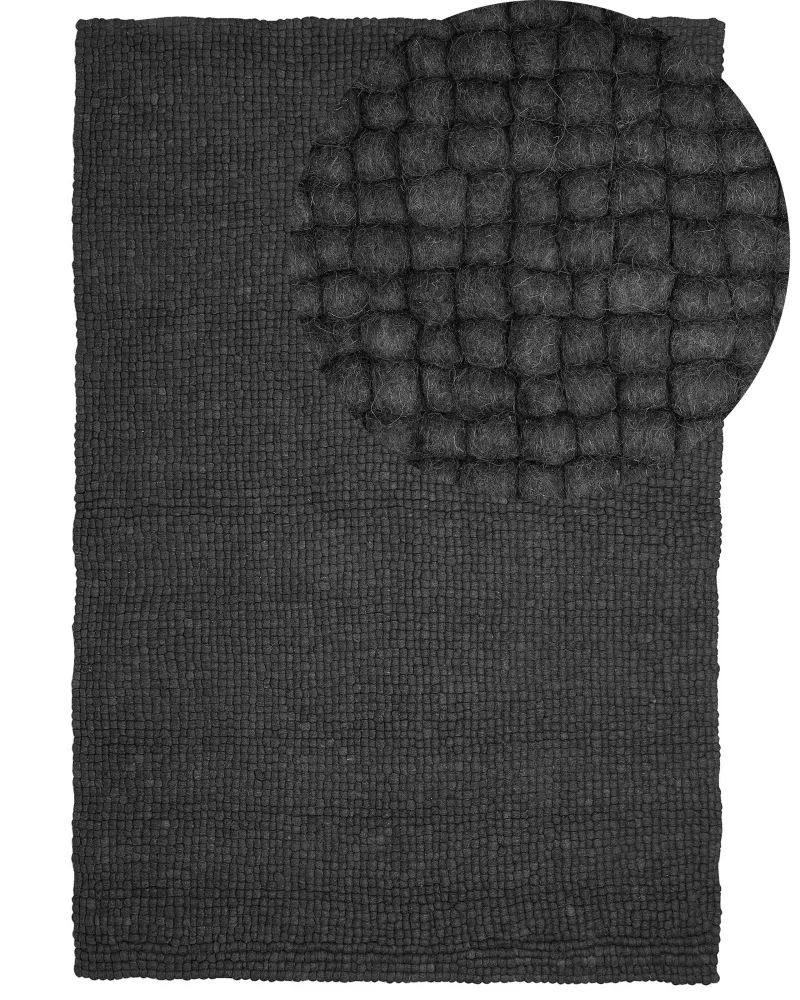 Tappeto lana grigio ombroso 160 x 230 cm AMDO