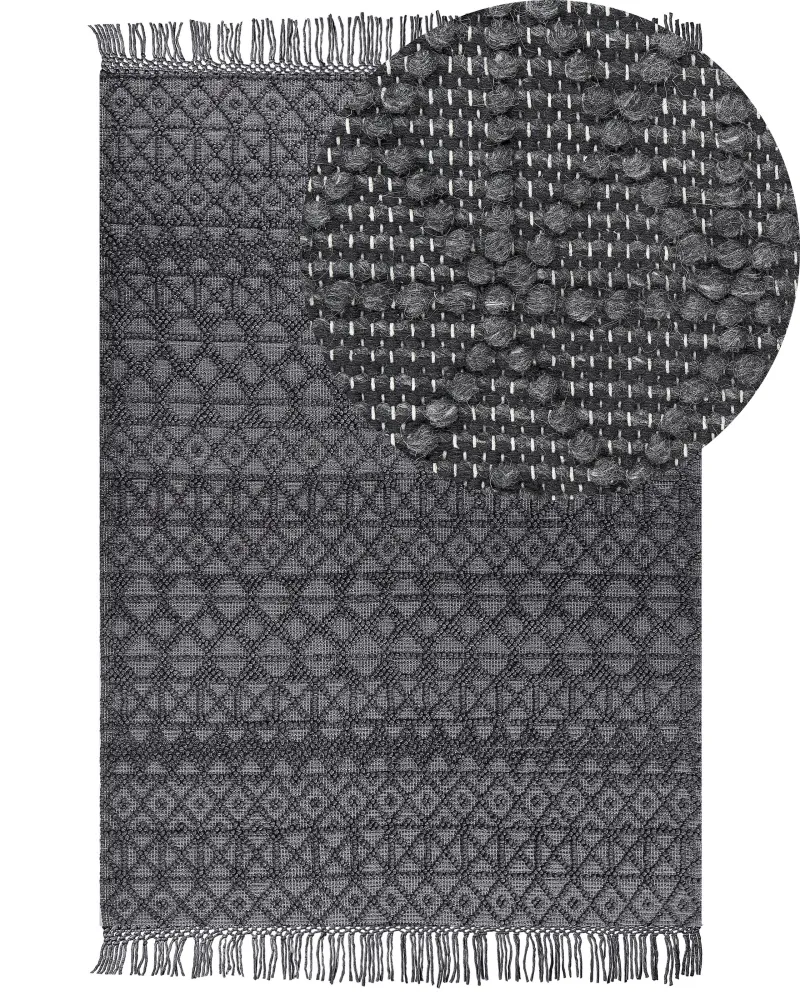 Tappeto lana nero 200 x 300 cm ALUCRA