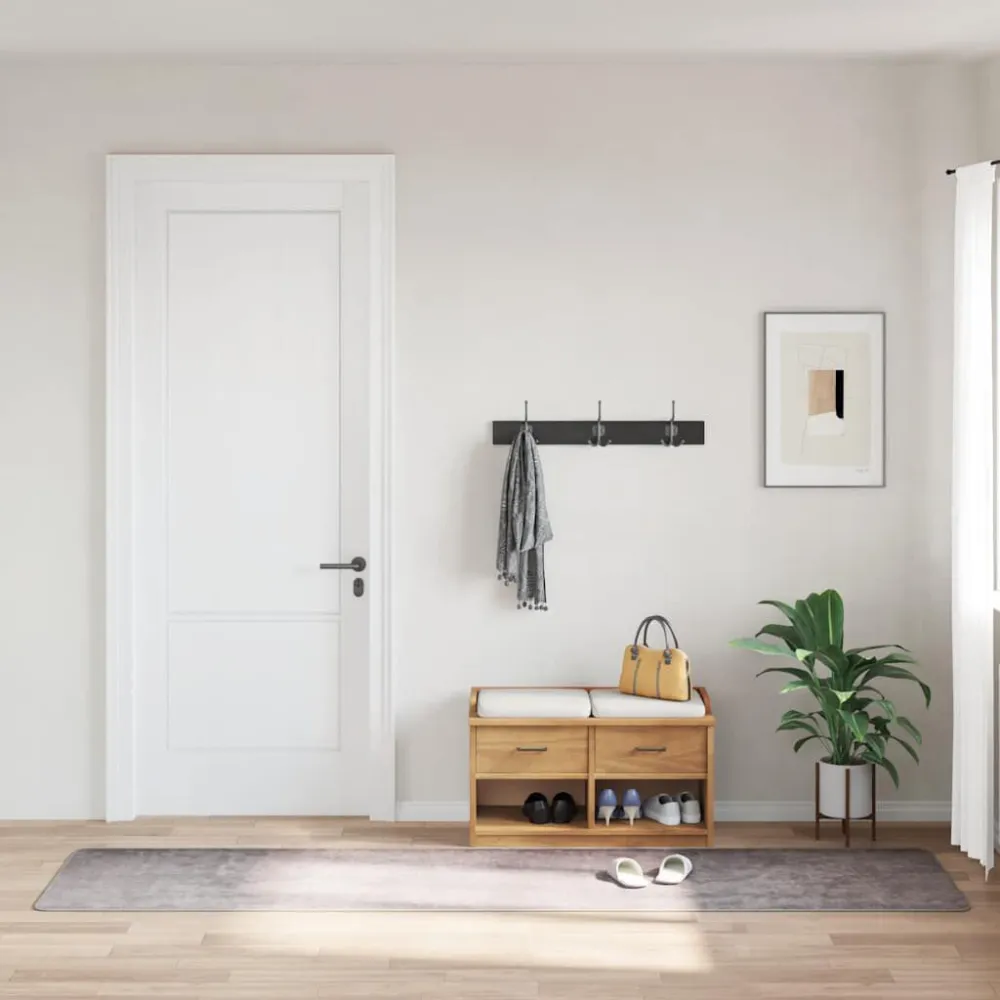 Tappeto Lavabile 80x300 cm Grigio Antiscivolo