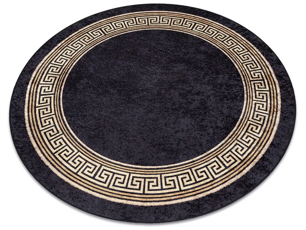 Tappeto lavabile MIRO 51199.806 cerchio Greco antiscivolo - nero / oro cercle 200 cm