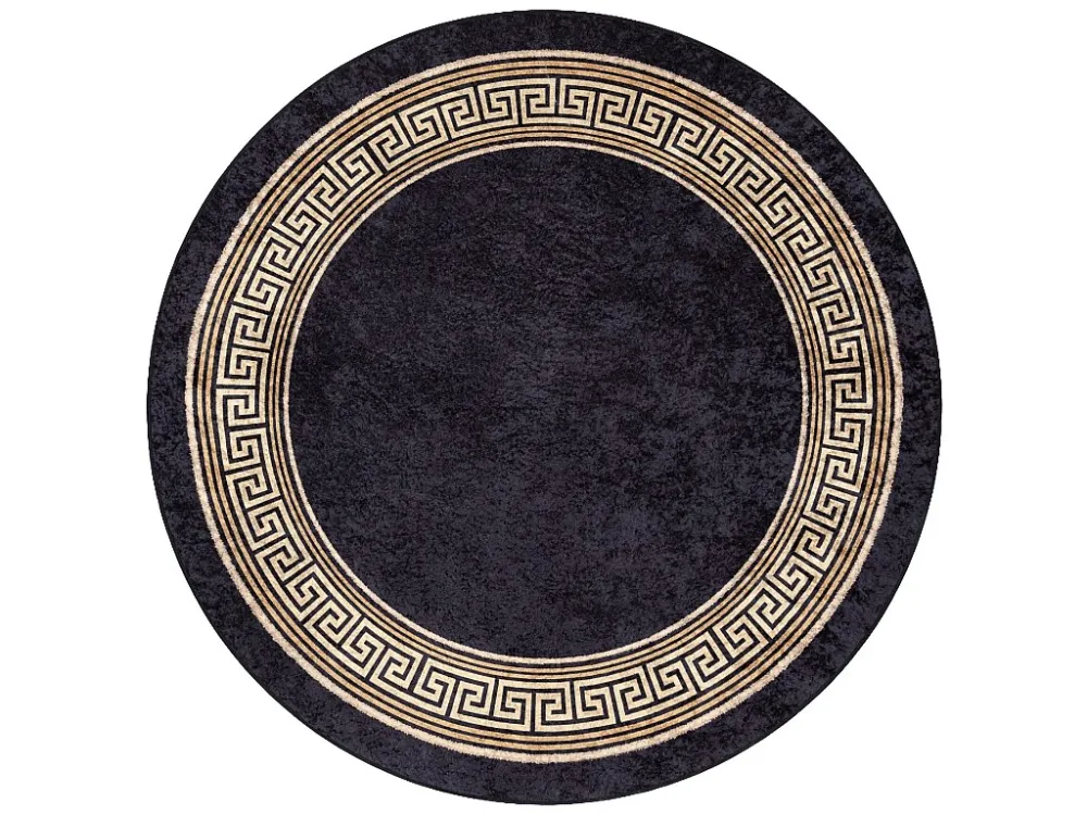 Tappeto lavabile MIRO 51199.806 cerchio Greco antiscivolo - nero / oro cercle 200 cm