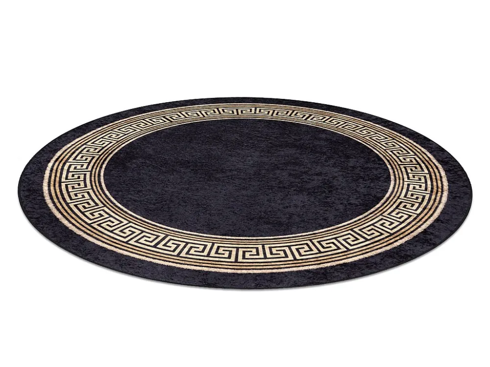 Tappeto lavabile MIRO 51199.806 cerchio Greco antiscivolo - nero / oro cercle 200 cm