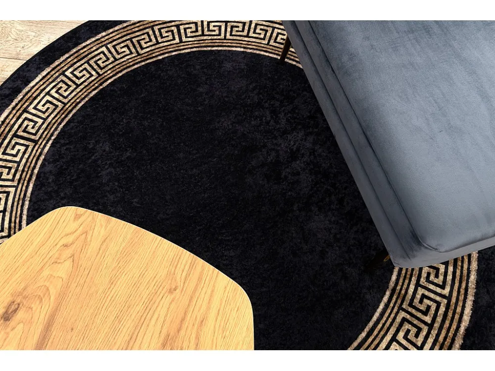 Tappeto lavabile MIRO 51199.806 cerchio Greco antiscivolo - nero / oro cercle 200 cm