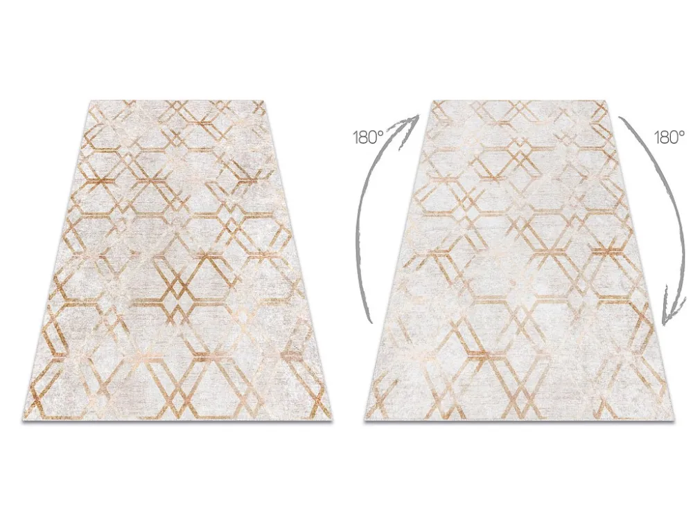 Tappeto lavabile MIRO 51805.804 Geometrico, reticolo antiscivolo - oro 120x170 cm