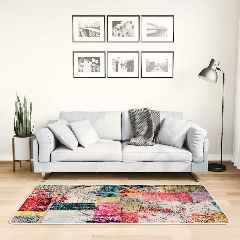 Tappeto Lavabile Patchwork 80x150 cm Multicolore Antiscivolo