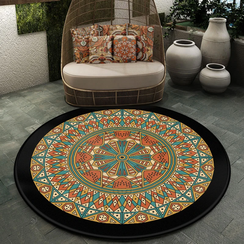 Tappeto marocchino con motivo simmetrico Tappeto poliestere multicolore Lavabile lavatrice, antiscivolo, adatto agli anima...