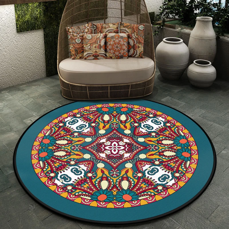 Tappeto marocchino con motivo simmetrico Tappeto poliestere multicolore Lavabile lavatrice, antiscivolo, adatto agli anima...