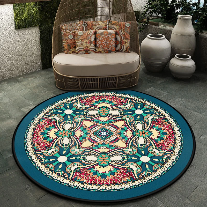 Tappeto marocchino con motivo simmetrico Tappeto poliestere multicolore Lavabile lavatrice, antiscivolo, adatto agli anima...