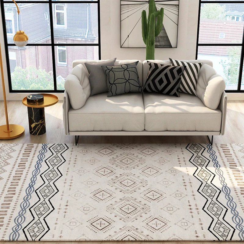 Tappeto marocchino fantasia Tappeto geometria simmetrica multicolore Tappeto lavabile lavatrice antiscivolo resistente all...