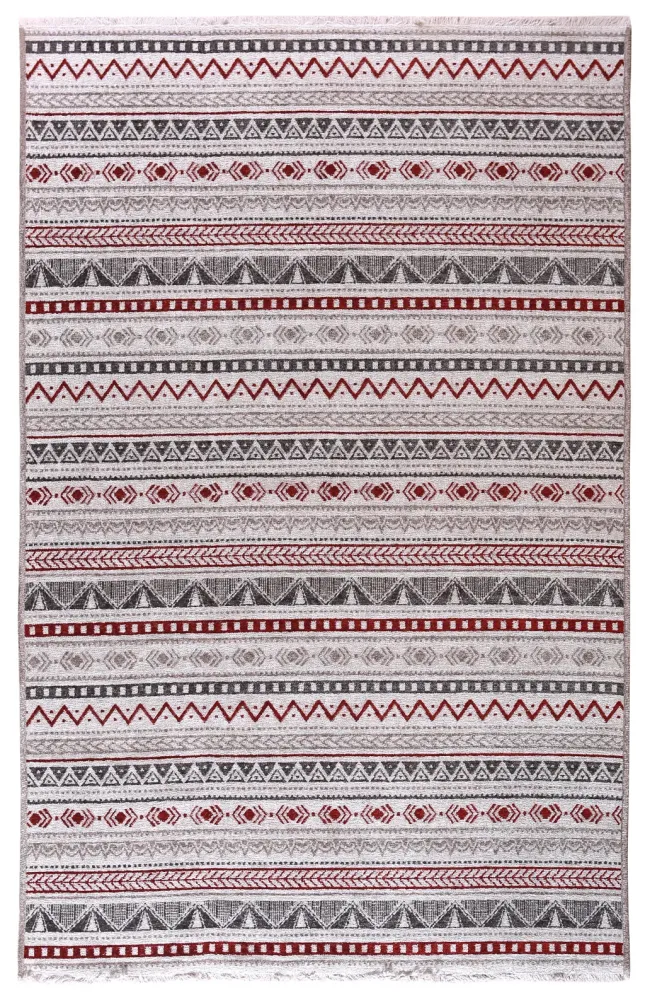 Tappeto MORETTI NORDI colore Grigio & Rosso Clareto Loominology