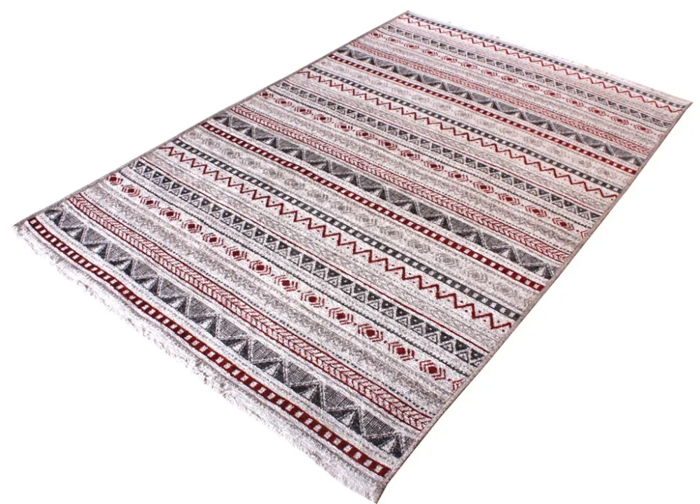 Tappeto MORETTI NORDI colore Grigio & Rosso Clareto Loominology