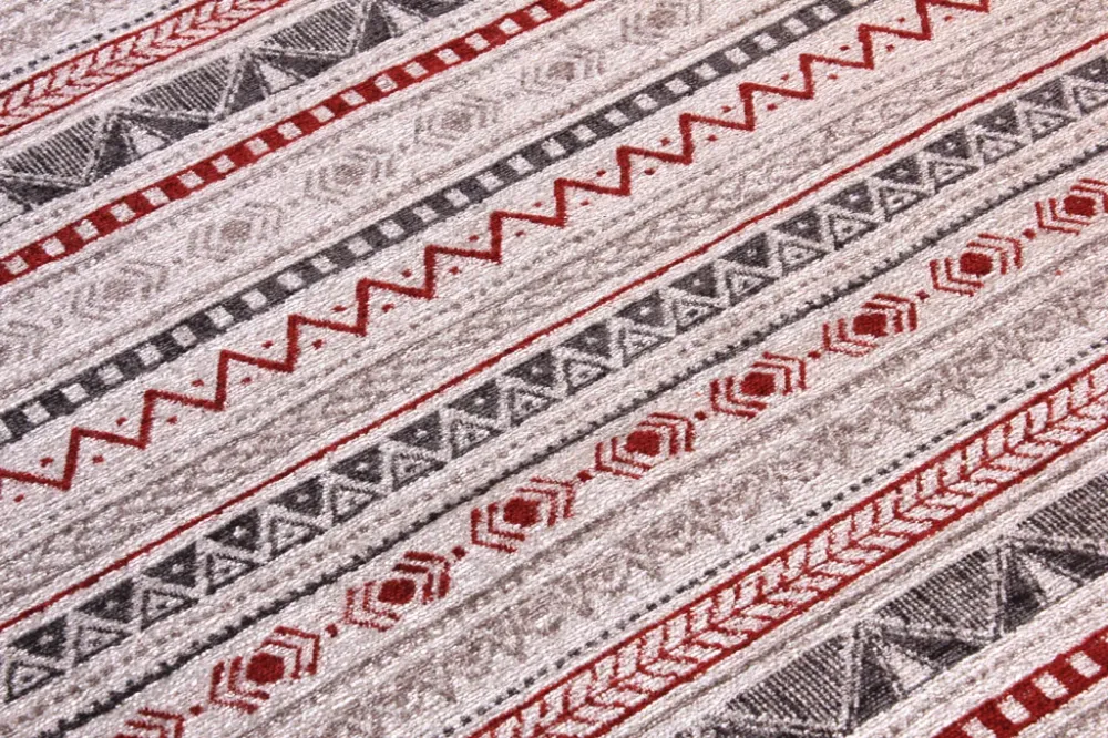 Tappeto MORETTI NORDI colore Grigio & Rosso Clareto Loominology