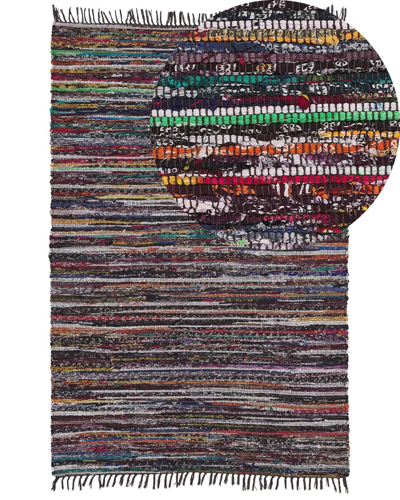 Tappeto multicolore cupo cotone con fronde 160 x 230 cm DANCA
