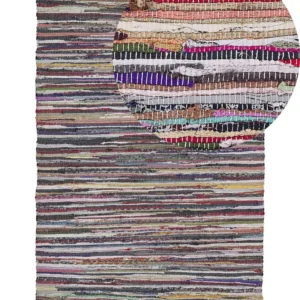 Tappeto multicolore distinto cotone con fronde 160 x 230 cm DANCA