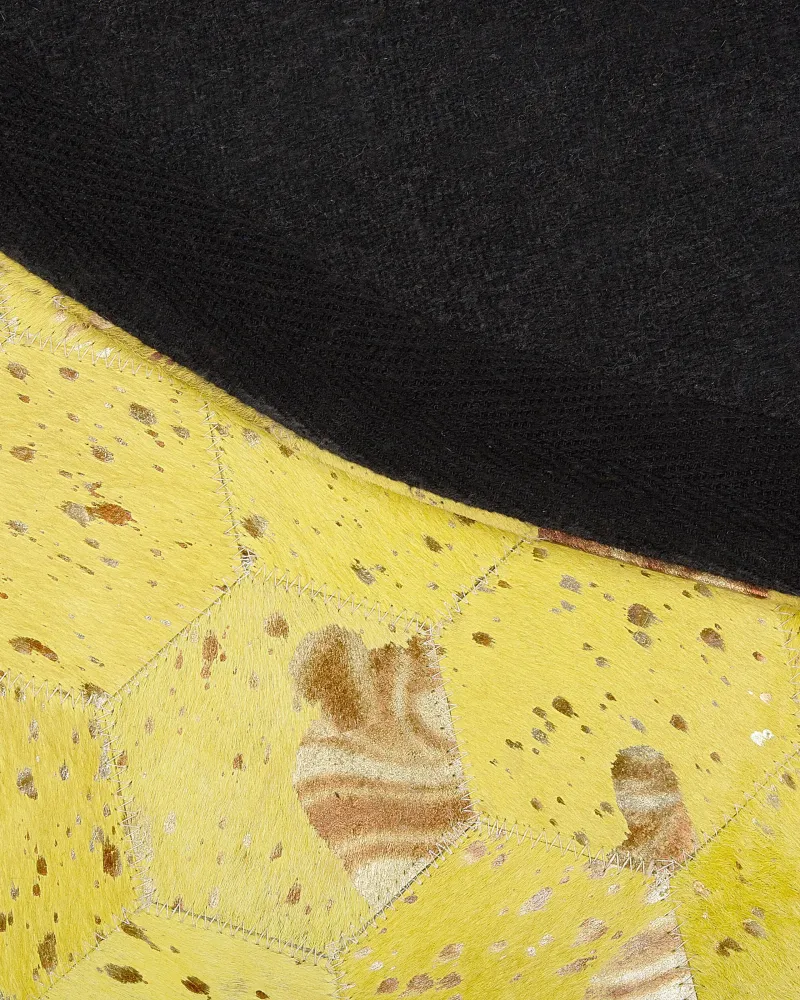 Tappeto pelle giallo ⌀ 140 cm ZEYTIN
