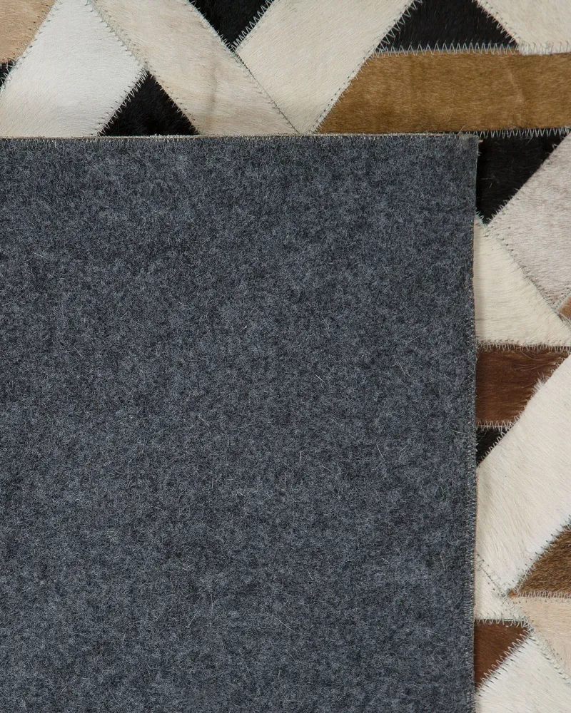 Tappeto pelle marrone/grigio 160 x 230 cm TUGLU