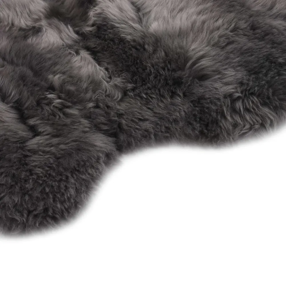 Tappeto Pelle di Montone 60x180 cm Grigio Palese