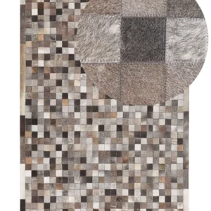 Tappeto pelle multicolore patchwork 160 x 230 cm ARMUTLU