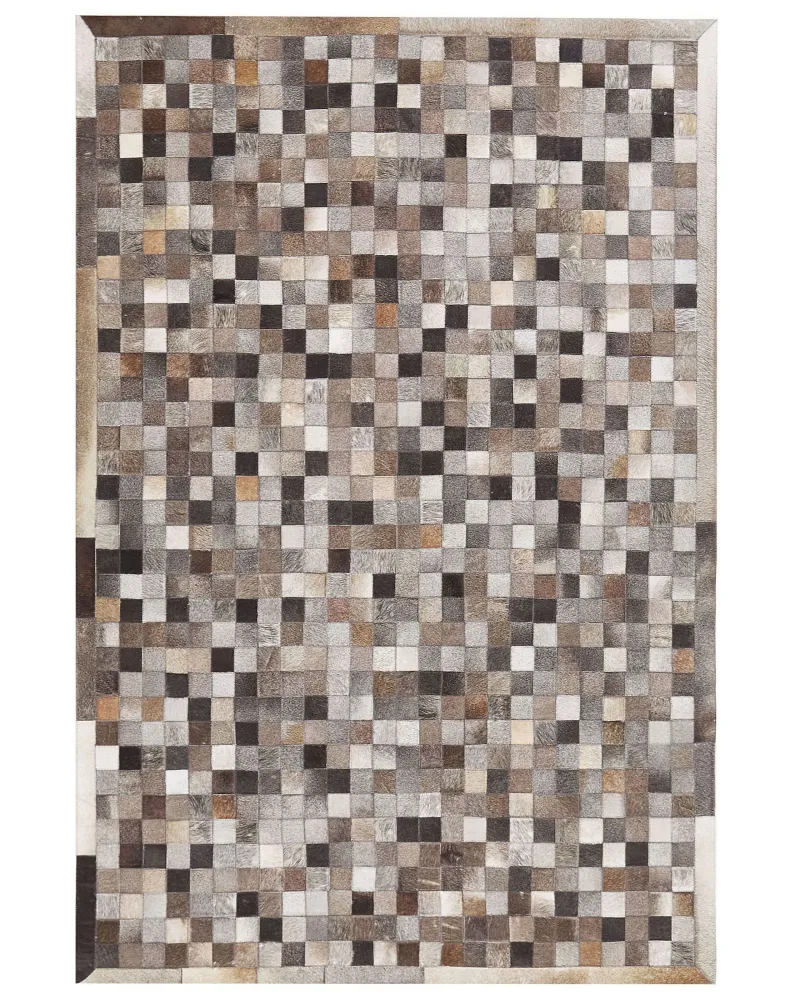 Tappeto pelle multicolore patchwork 160 x 230 cm ARMUTLU
