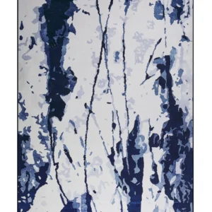 Tappeto pelo basso bianco-blu 160 x 230 cm IZMIT