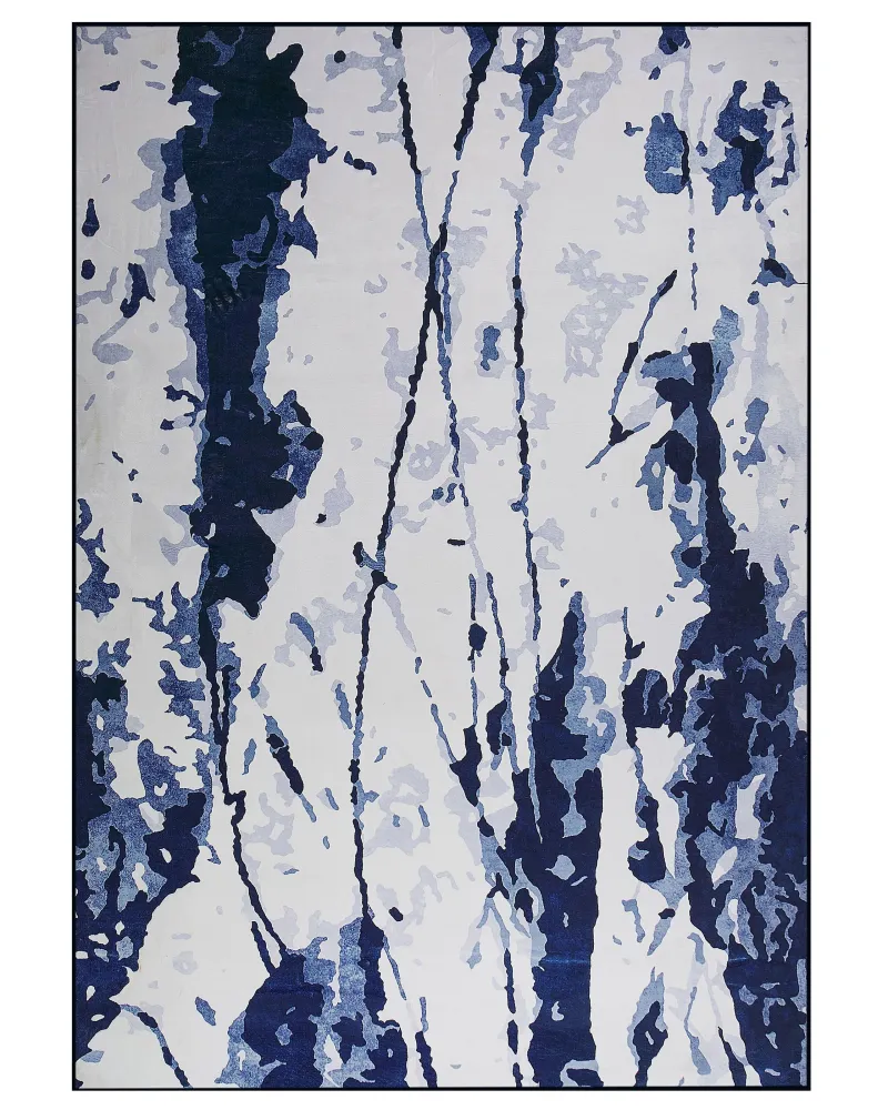 Tappeto pelo basso bianco-blu 160 x 230 cm IZMIT