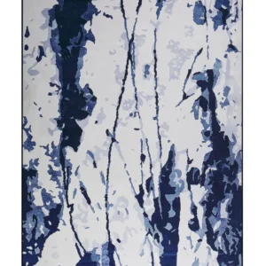 Tappeto pelo ridotto bianco-blu 160 x 230 cm IZMIT