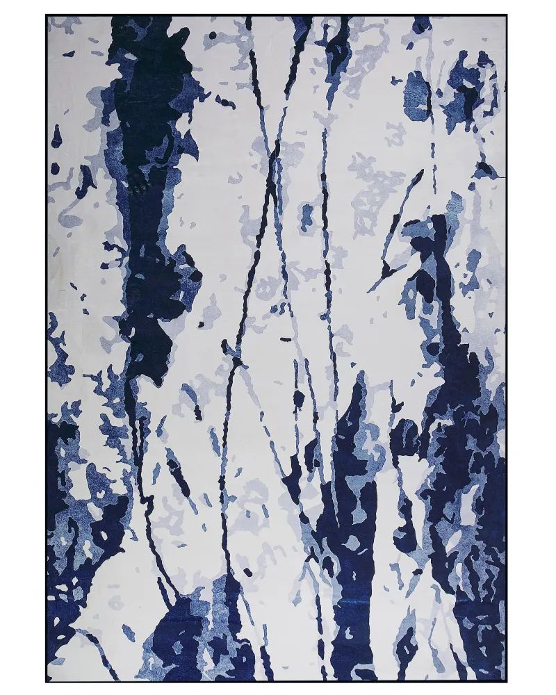Tappeto pelo ridotto bianco-blu 160 x 230 cm IZMIT