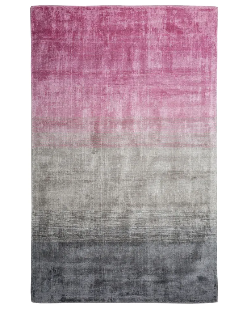 Tappeto pelo ridotto grigio-rosa 140 x 200 cm ERCIS