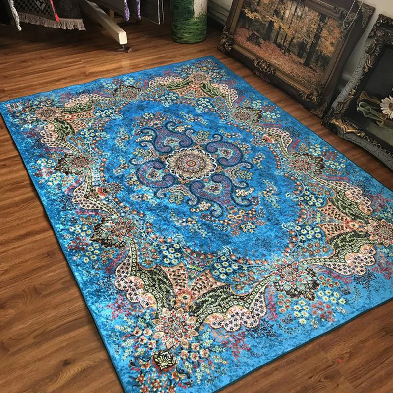 Tappeto persiano Glam per interni Tappeto con stampa floreale multicolore Supporto antiscivolo Lavabile lavatrice Tappeto...