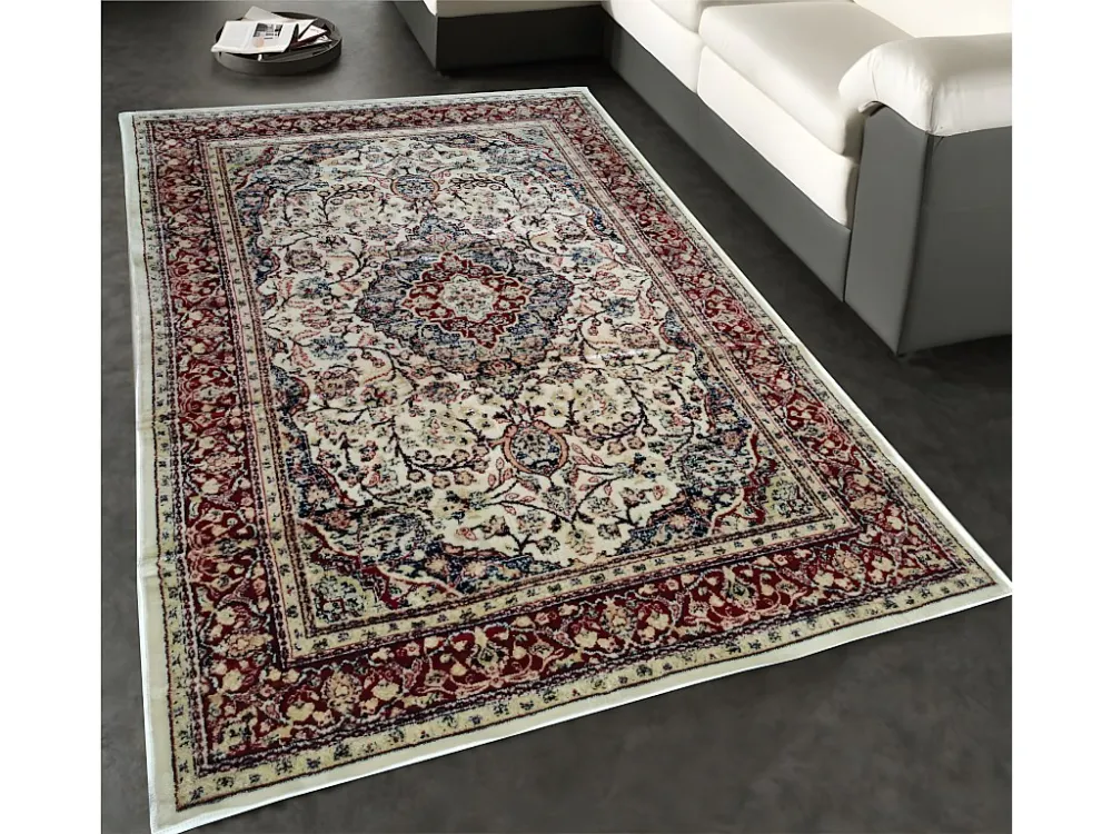 Tappeto Salotto| Composizione 100% Polipropilene| Spessore 6MM| Base D'iuta| Antiscivolo| Orientale| 100X150 CM