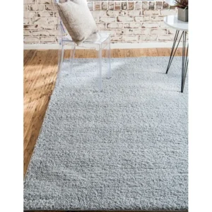 Tappeto shaggy 185x185 grigio argento Luzern