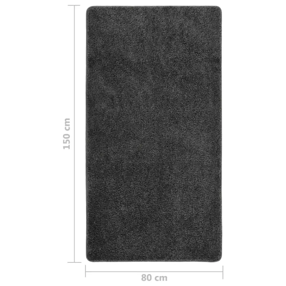 Tappeto Shaggy Grigio Ombroso 80x150 cm Antiscivolo