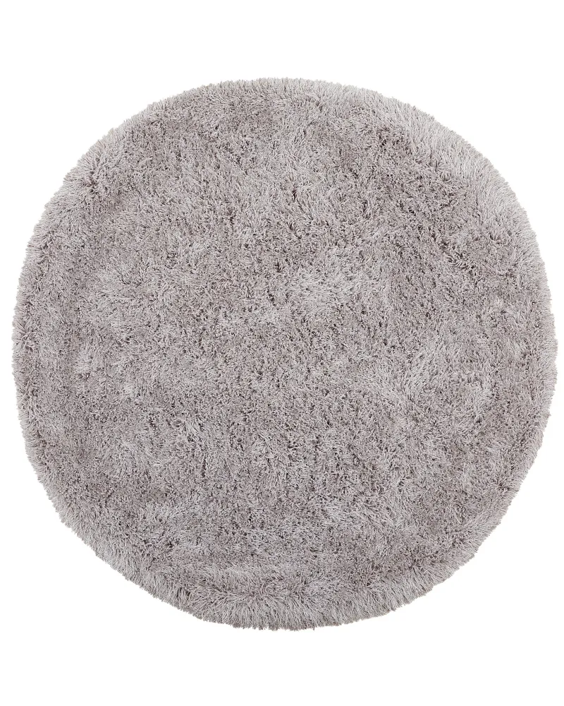 Tappeto shaggy rotondo grigio distinto ⌀ 140 cm CIDE