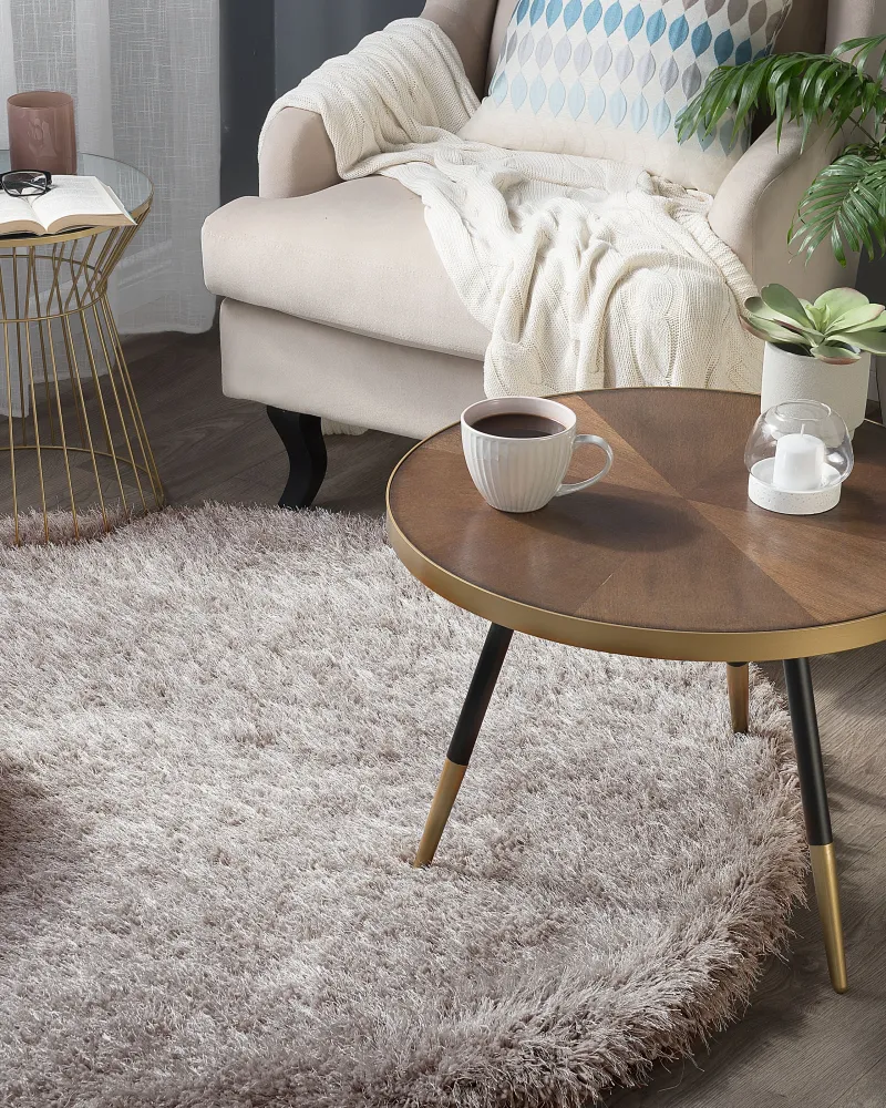 Tappeto shaggy rotondo grigio limpido ⌀ 140 cm CIDE