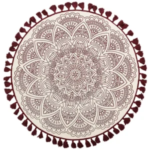 Tappeto tondo cotone rosso/crema ø 120 AYAKLI