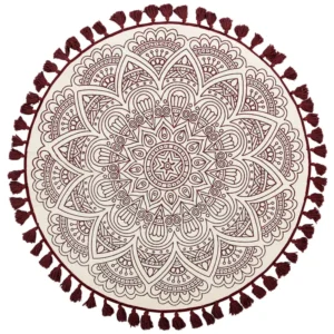 Tappeto tondo cotone rosso/crema ø 120 AYAKLI