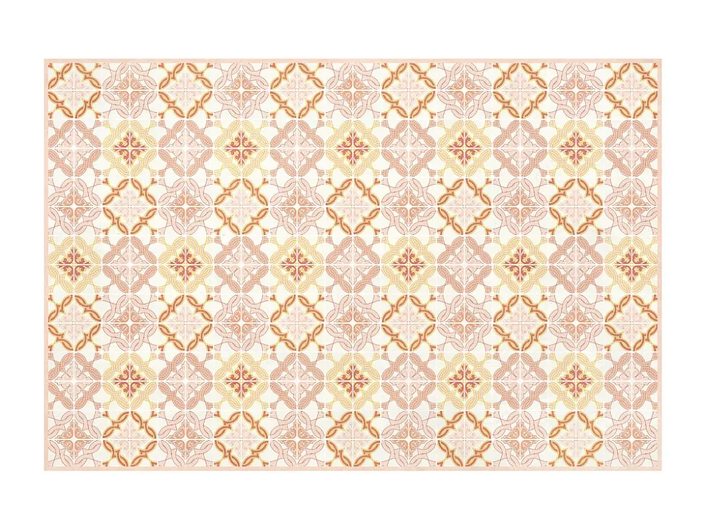 Tappeto Vinile effetto blocchi di cemento 120 x 180 cm Arancione ELOZA